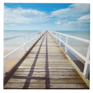 Beach Boardwalk Pier Ceramic Tile