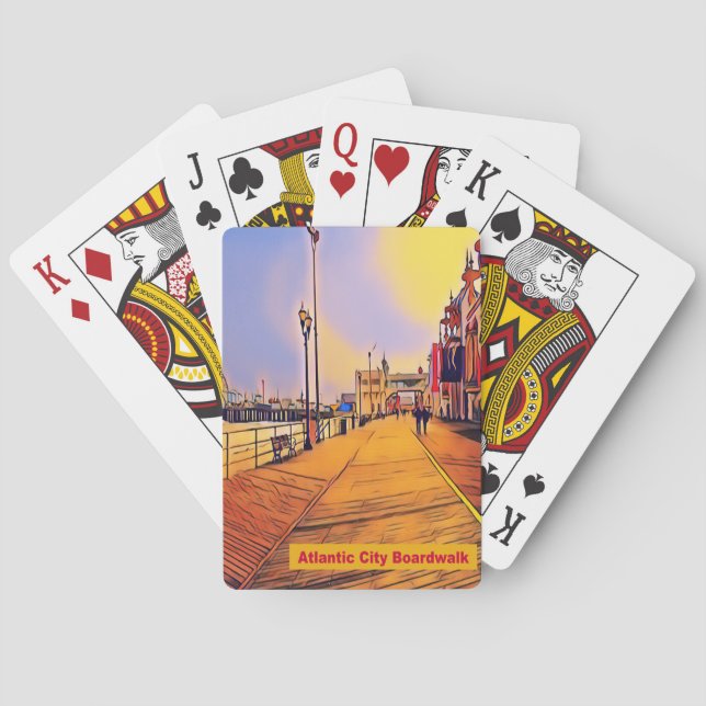 Beach Boardwalk Pop Art Playing Cards (Back)