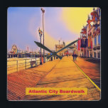 Beach Boardwalk Pop Art Square Wall Clock<br><div class="desc">Atlantic City Beach Boardwalk Pop Art wall clock souvenir Even though I was born in NJ, many years ago, lol, Memorial Day weekend 2010 was my first visit to the famous Atlantic City. I experienced many different emotions riding down White Horse Pike, Absecon, NJ towards Atlantic City; excitement at seeing...</div>