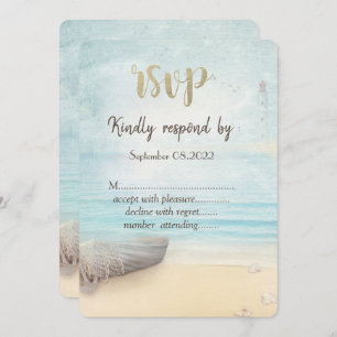 Beach Boat Lighthouse RSVP Invitation