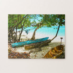 Beach Boats Jamaica. Jigsaw Puzzle