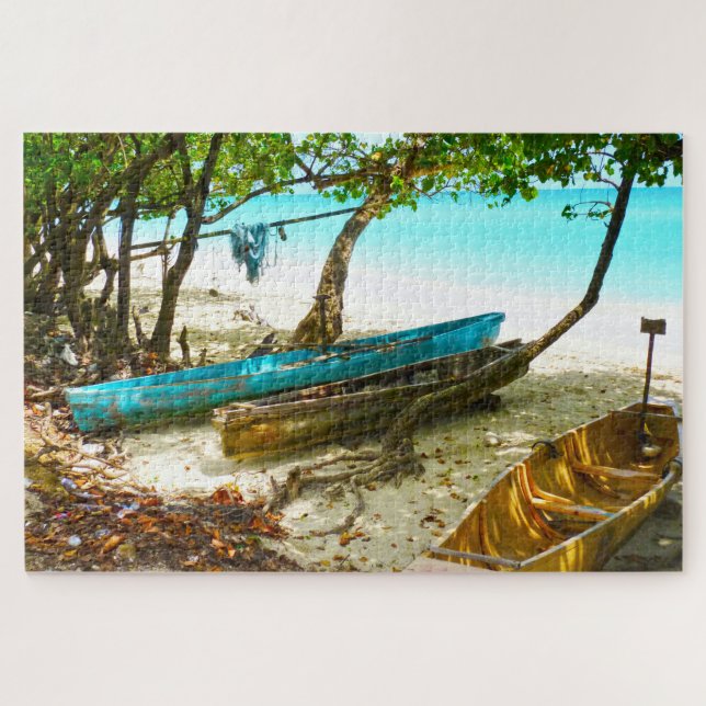 Beach Boats Jamaica. Jigsaw Puzzle (Horizontal)