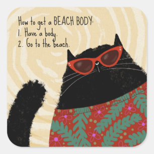 Beach Body Square Sticker