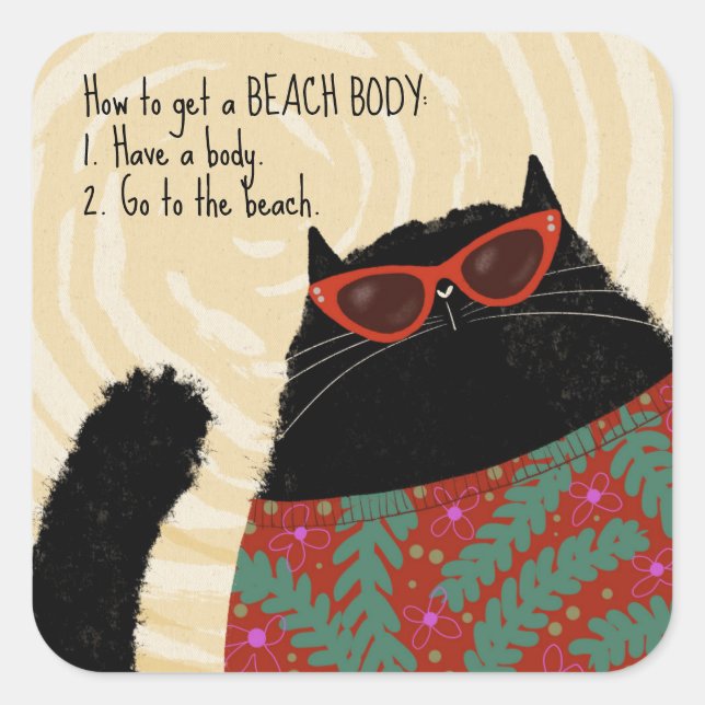 Beach Body Square Sticker (Front)