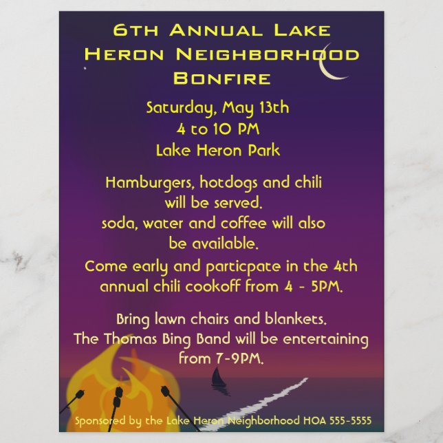 Beach Bonfire Party Flyer (Front)