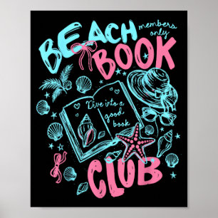 Beach Book Club Seashell Starfish Summer Vacation Poster
