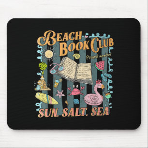 Beach book club sun salt sea reader library summer mouse pad