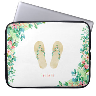 Beach Botanical Flip Flops Laptop Sleeve