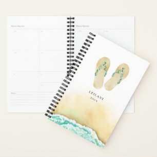 Beach Botanical Floral Flip Flops Planner