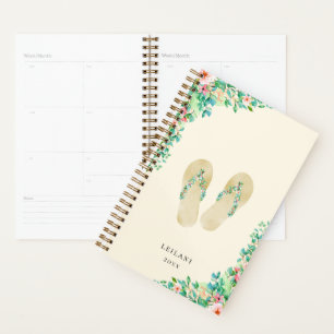 Beach Botanical Floral Flip Flops Planner