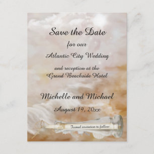 Beach Bottle Save the Date Wedding Announcement