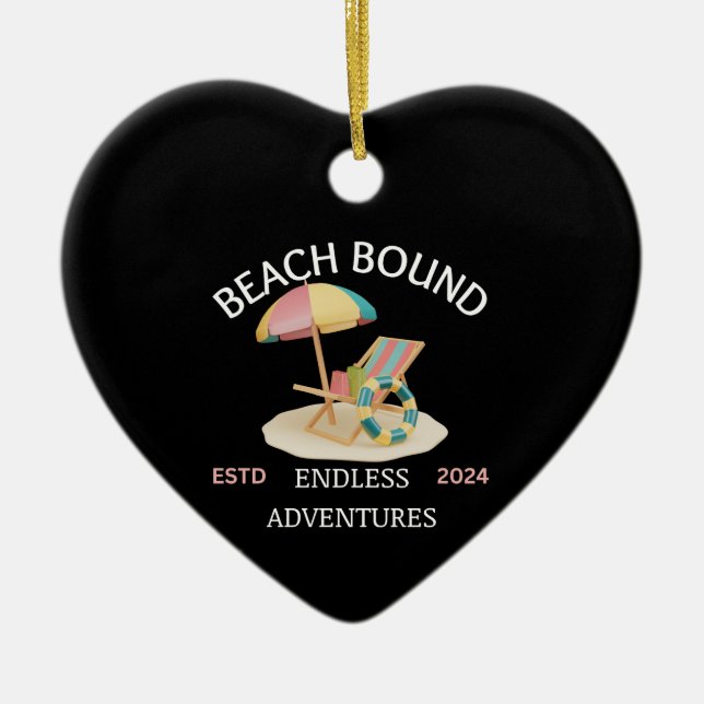 Beach Bound Ceramic Ornament (Front)