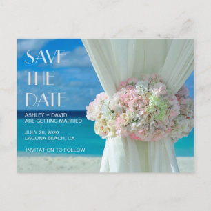 Beach Bouquet Save The Date Postcard