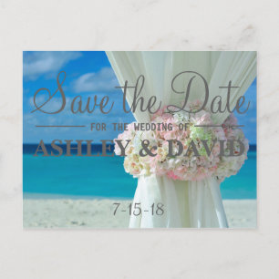 Beach Bouquet Save The Date Postcard