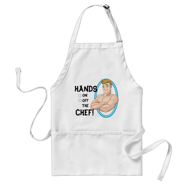 Beach Boy Surfer Dude Cartoon Muscle Guy Chef Cook Standard Apron (Front)