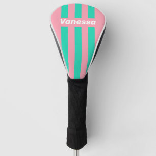 Beach Breeze Nostalgic Pin Stripes with Name Golf Head Cover