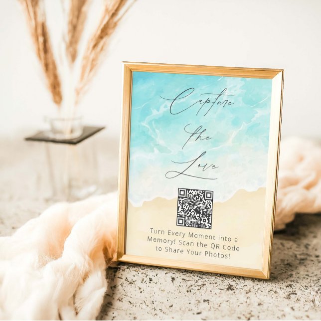 Beach Bridal Shower  Capture The Love Hashtag  Poster (Creator Uploaded)