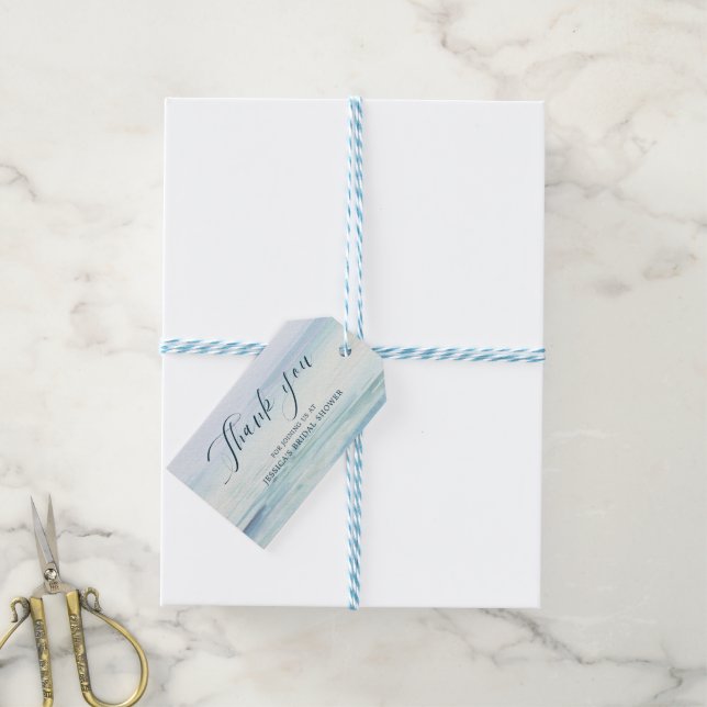 Beach Bridal Shower Favour Tag (With Twine)