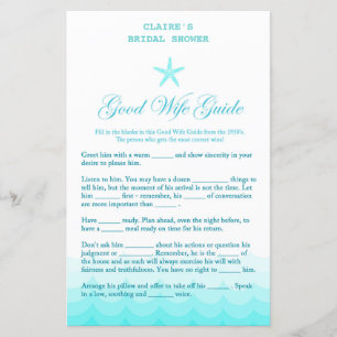 Beach Bridal Shower Game, Nautical, Mermaid