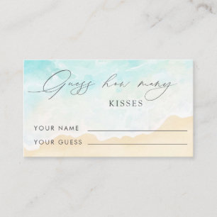 Beach Bridal Shower How Many Kisses Bridal Game Enclosure Card