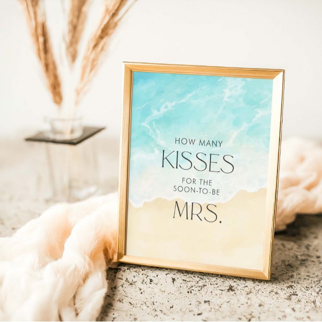 Beach Bridal Shower  How many kisses Poster (Creator Uploaded)
