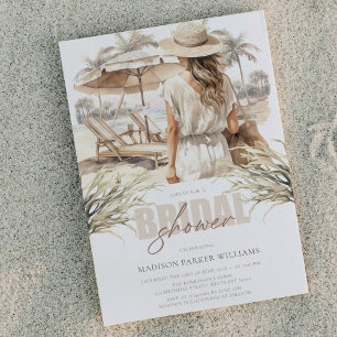 Beach Bridal Shower Pastel Watercolor Invitation