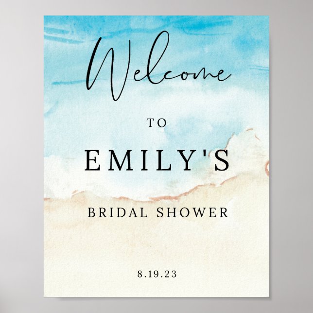 Beach Bridal Shower Sign (Front)