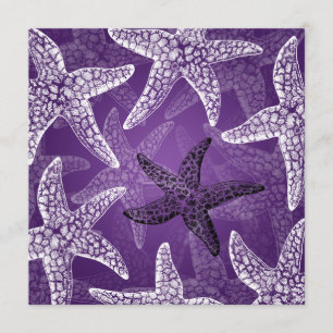 Beach Bridal Shower Starfish Purple Invitation