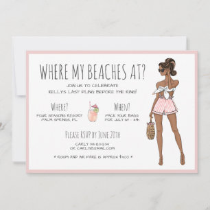Beach Bride Bachelorette Party Weekend Itinerary Invitation