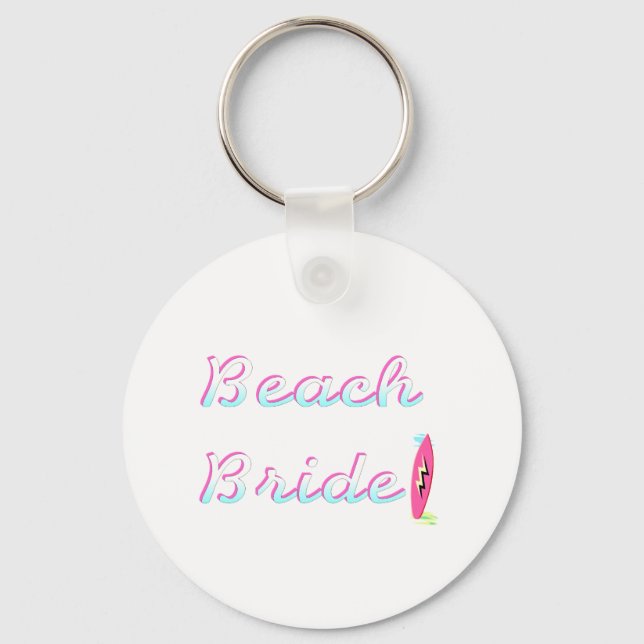 Beach Bride (Surfboard) Key Ring (Front)