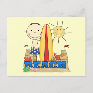 BEACH Brunette Boy Tshirts and Gifts Postcard