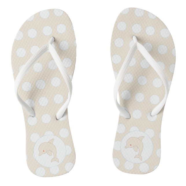 Beach Bubble, Dolphin by the Sea, Creamy Blue Thongs (Footbed)