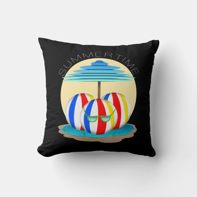Beach Buddies Beat the Heat: Sun's Out, Fins Out! Cushion (Front)