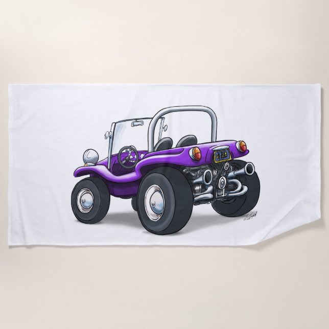 beach buggy (purple opentop) towel (Front)