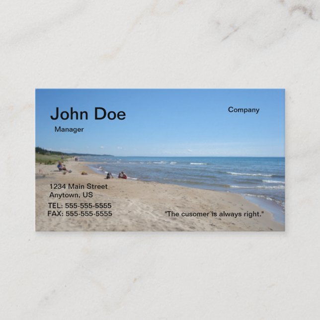 Beach buisness card (Front)
