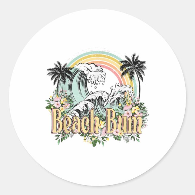 Beach Bum _1  Classic Round Sticker (Front)