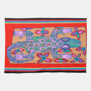Beach Bum Croc Tea Towel