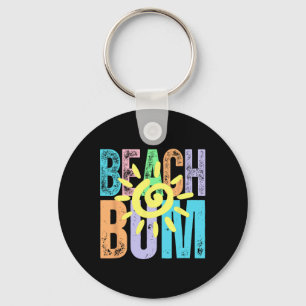 Beach Bum Distressed Summer Vacation Beach Life Su Key Ring