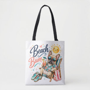 Beach Bum Dog Tote Bag
