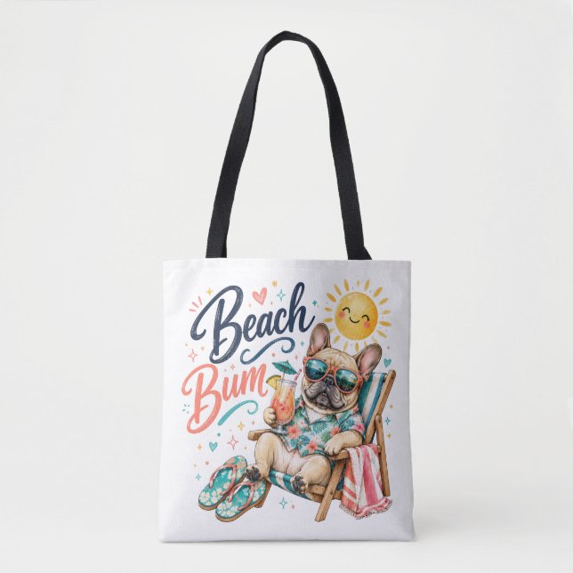 Beach Bum Dog Tote Bag (Front)