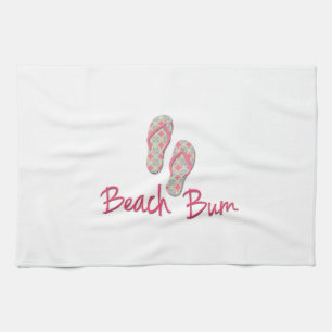Beach bum flip flop design! tea towel