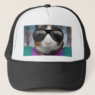 Beach bum guinea pig trucker hat