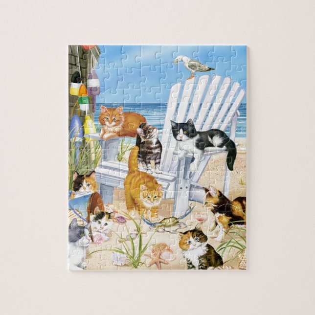 Beach Bum Kittens Puzzle (Vertical)