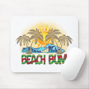 Beach Bum Ocean Waves Tropical Mouse Pad
