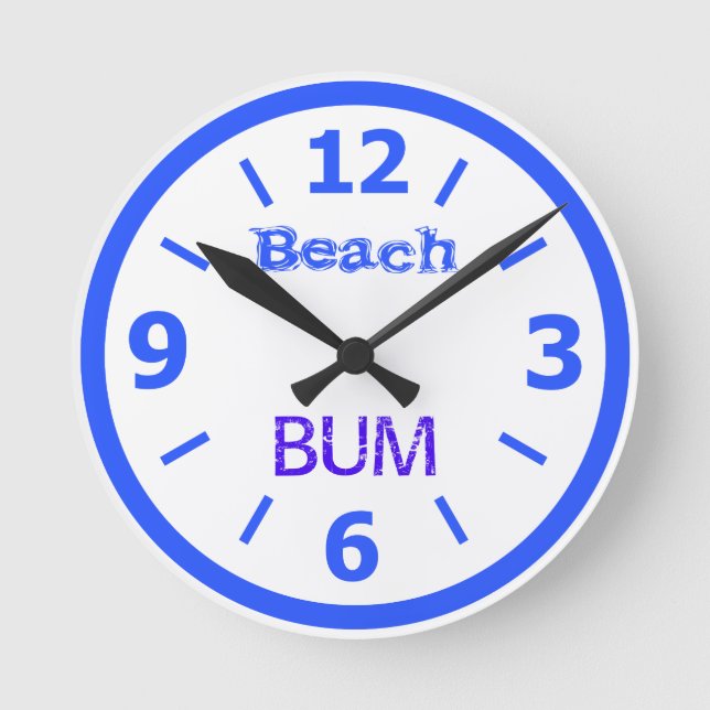 Beach Bum Round Clock (Front)