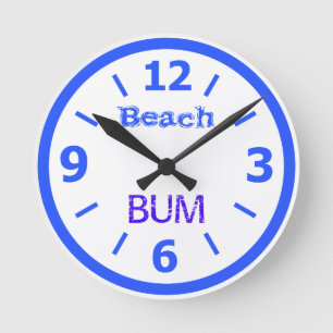 Beach Bum Round Clock