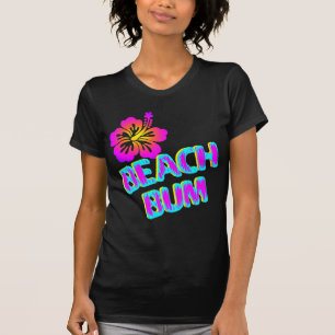 Beach Bum Saying Plumeria Flower T-Shirt
