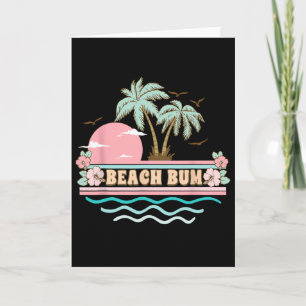 Beach Bum Summer Vacation Beach Party Retro Men Wo Card