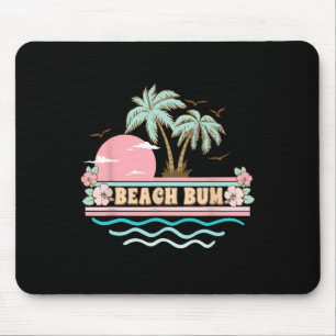 Beach Bum Summer Vacation Beach Party Retro Men Wo Mouse Pad