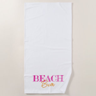 BEACH BUM Summer Vacation Ocean Colourful Fun Towel